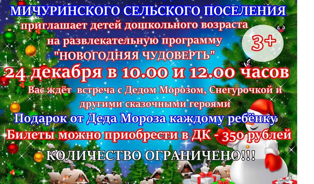 Развлекательная программа «Новогодняя чудоверть»