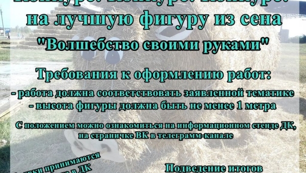 Конкурс фигуры из сена «ВОЛШЕБСТВО СВОИМИ РУКАМИ»!